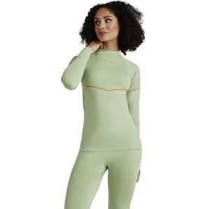 FALKE Dames Top van onderlaag Maximum Warm Trend High Neck W L/S SH Functioneel material Sneldrogend 1 Stuk, Groen (Quiet Green 7378), XL