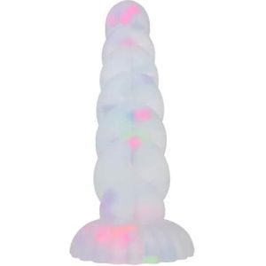 Realistic Glowing Monster Silicone Dildo | Big Shaped Dildo with Strong Suction Cup | Huge Thick Dildo | Anal Plug Prostate Massager | Adult Sex Toy Women Men and Couples (White) (22.0 cm / 8.66 in)