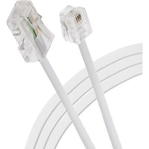 Maplin RJ11 connector naar RJ45 stekker telefoonkabel, 1 m wit