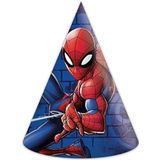 Procos Spiderman Team Up, 89456, feesthoeden, 6 stuks, afmeting 16 x 12 cm, gastgeschenk, carnaval, verjaardag, themafeest
