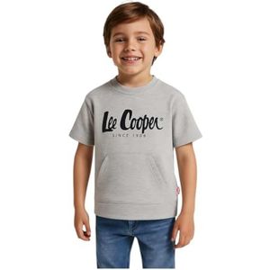 Lee Cooper, T-shirt, jongens, meisjes, (4-14 jaar), poloshirt, tanktop, overhemd, bedrukt, kleding, uniseks, kinderen, sport, ademend, model LCN61 TS B S1-8A, Grijs, 8 Jaar