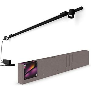 Philips Hue Perifo Railverlichting Muur 2-spots en 1 Gradient Light Tube - Basisset - Twee Rails van 1 Meter - Wit en Gekleurd Licht - Dimbaar - Verbind met Bluetooth of Hue Bridge - Zwart