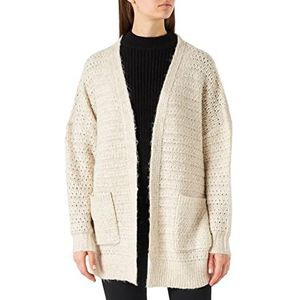 ONLY Women's Onlnew Chunky L/S Loose CARDGAN KNT Sweater, Pumice Stone/Detail:W. Melange, S (3-pack)