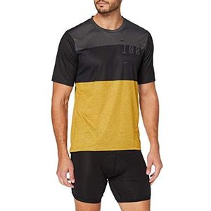 100% Heren Airmatic T-Shirt, Zwart/Geel, XL, zwart/geel, S/M