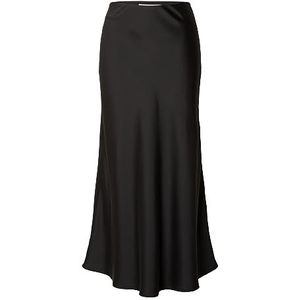 SELECTED FEMME Vrouwelijke midi-rok satijn, Black 1, 42