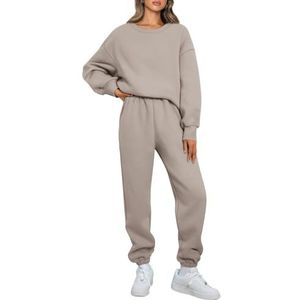 AUTOMET Sweatsuits for Women Set 2 Piece Outfits Travel Fall Fashion Outfits 2025 Lounge Sets Pullover Casual Trendy Y2k Clothing Sweatpants with Pockets CoffeeGrey L