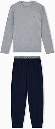 EMPORIO ARMANI MAN'S ENDURANCE PAJAMAS MET CUFFS SET BLAUW S, Blauw, S