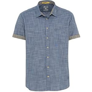camel active Heren 409232/7S22 Overhemd, blauw, S
