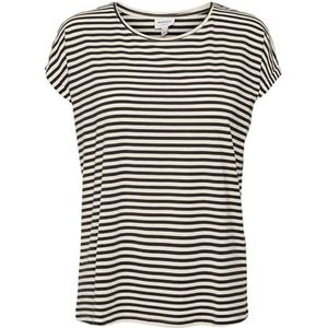 VERO MODA VMAVA Plain SS TOP Stripe GA JRS NOOS Shirt, Zwart/Stripes: Pristine, XL, zwart/strepen: pristine, XL