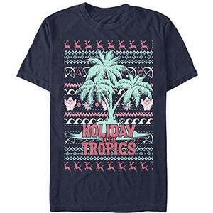 Netflix Unisex Christmas Tropical Chronicles Sweater Organic Short Sleeve T-Shirt, Donkerblauw, S