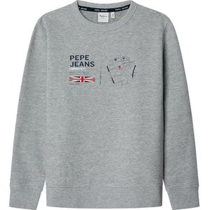 Pepe Jeansvoor jongens. PB581677 Trui Jenson grijs (12Años= 152cm), Casual, Katoen, Duurzaam, kinderkleding