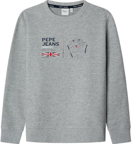 Pepe Jeansvoor jongens. PB581677 Trui Jenson grijs (12Años= 152cm), Casual, Katoen, Duurzaam, kinderkleding