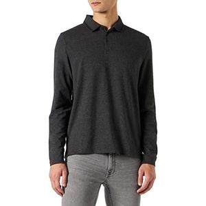 Mexx Heren Brushed Jersey Ls Polo Shirt, Antracite Melee, M