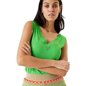 Garcia Dames Singlet shirt met schouderbandje/cami shirt, Festive Green, S