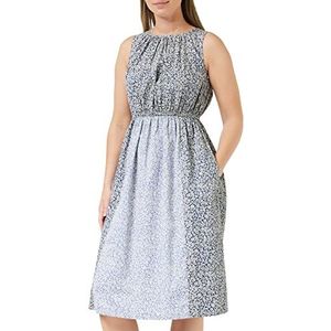 People Tree V&a Merton wijd uitlopende jurk voor dames, casual, Blauw, 34