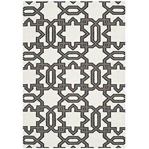 Safavieh Dhurrie tapijt, DHU751, plat geweven wol, ivoor/grijs, 120 x 180 cm