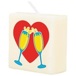 PD-Party 7040056 Scrabble Champagne Kaars | Feest | Decoraties | New Year | Celebration | Toast - Champagne, Crème/Zwart, 4cm Lengte x 4cm Breedte x 2cm Hoogte