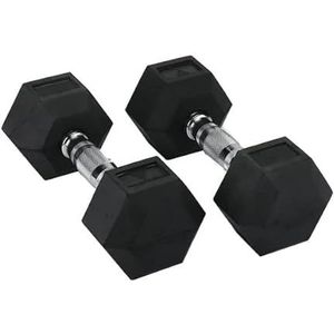 Hit Fitness Unisex volwassenen Hex Dumbbells | 12,5 kg, zwart, paar