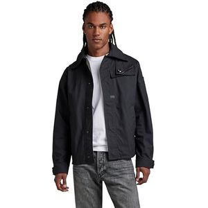 G-STAR RAW Heren High Collar Overshirt, Zwart (Caviar 9288-D301), L