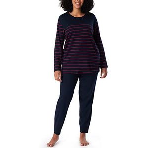 SCHIESSER - selected! premium inspiration - Pyjamaset - Nachtblauw - Rood Gestreept