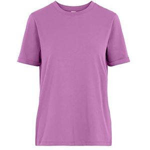 PIECES T-Shirt dames Pcria Ss Fold Up Solid Tee Noos Bc , Paars , XS