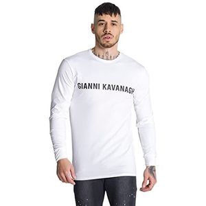 Gianni Kavanagh White Zoom shirt met lange mouwen voor heren, maat L, Regulable, L