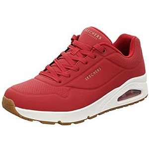 Skechers Uno Stand On Air heren Trainers Laag-top, Red Durabuck, 44 EU