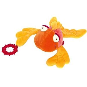 SIGIKID 42942 Actieve grijpende vis, PlayQ educatief speelgoed, met bijtring knisperfolie en rammelaar: grijpen, spelen, leren, voor baby's vanaf 3 maanden, vis/oranje-geel 21 x 9 cm