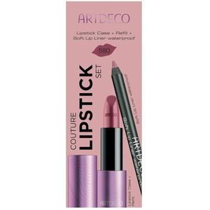 ARTDECO Couture Lipstickset, navulbare lippenstifthuls, lipstick navulling met SPF 15 & Soft Lip Liner waterdicht, 1 set