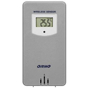 Orno OR-SP-3100 Draadloos Weerstation met Buitensensor Thermometer Binnen/Buiten Batterijgevoed Weerbestendig IPX6 60m Bereik (Alleen sensor - grijs)