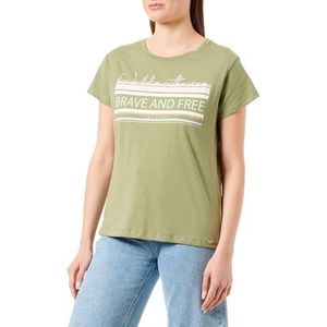 Timezone Brave and Free T-shirt voor dames, groen, M