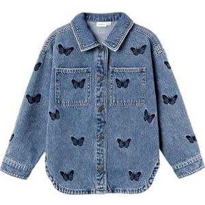 NAME IT Jeansjack voor meisjes, Blauw (Medium Blue Denim), 146 cm