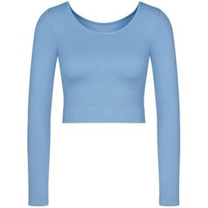 Sloggi Dames Ever Infused Relax Crop Top Ls Undershirt, Azura Blue, M