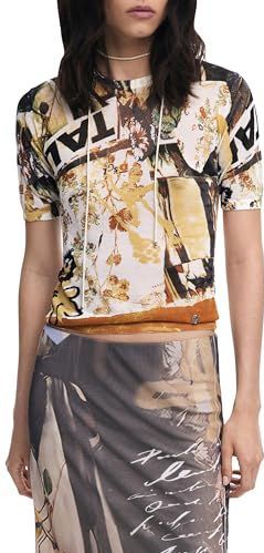 Tricot - T-shirt - Korte Mouwen - Ronde Hals - Ornamentale Collage-stijl Print