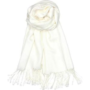 Achillea Soft Silky Pashmina Scarf for Women – Shawl Wrap for Evening Dresses, Bridesmaids, Weddings & Everyday Wear (Ivory)