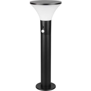 Reality Leuchten LED Buitengebruik gangpad verlichting GORDA R54676132, kunststof mat zwart, LED 3,5 watt, zonne-hybride/batterij, schemeringssensor, bewegingssensor
