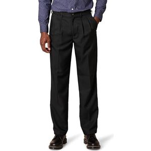 Amazon Essentials Klassieke pasvorm voor heren, uitbreidbare taille, geplooide jurk, zwart, 30W/28L