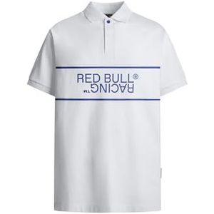 Red Bull Racing X Pepe Jeans Heren RBR Panel Print Logo Polo Polo, Wit (Wit), XL, Wit (wit), XL