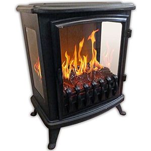 CHEMIN'ARTE - Elektrische Open Haard - Zwart - Met Verwarming - 3D LED-Vlameffect