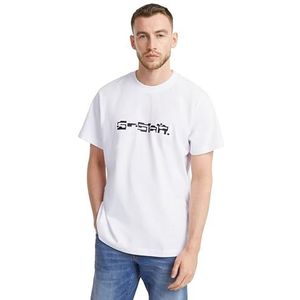 G-STAR RAW Dot Script Loose R T T-shirt voor heren, wit (White D25689-c336-110), M