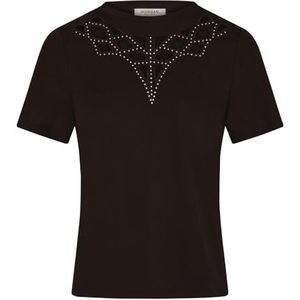 MORGAN Dames T-shirt met korte mouwen Strass 241-DJUNGLE/ZWART/XL, Zwart, XL