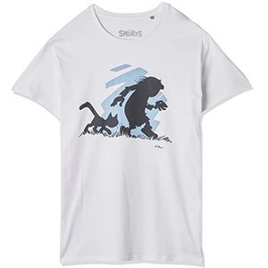 Les Schtroumpfs MESMURFTS005 T-shirt, grijs melange, S, Grijs Melange, S