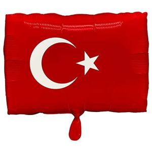 Folieballon * Turkse vlag * als decoratie en cadeau | afmetingen: 30 x 40 cm | voor lucht en helium | rode vlag maanster ballon feestdecoratie