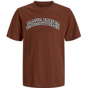 JACK & JONES Jjecaleb Varsity Tee Ss O-Neck Noos Mni T-shirt voor jongens, Burnt Henna, 110