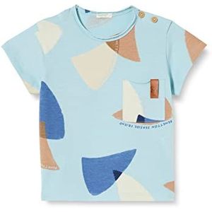 United Colors of Benetton T-shirt voor jongens, Lichtblauw met patroon 67F, 68 cm