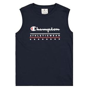 Champion Jongens Legacy Graphic Mouwloos T-shirt met ronde hals en groot logo tanktop, Blauw (Bs501), 3-4 jaar