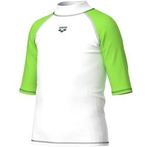 arena Unisex Jr Rash Vest S/S Graphic Guard Shirt Jongens, Wit-zacht groen, 14-15 Jaar