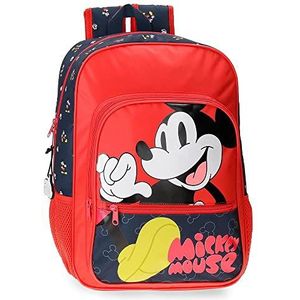 Disney Mickey Mouse Fashion schoolrugzak, aanpasbaar, meerkleurig, 30 x 38 x 12 cm, microvezel, 13,68 l, 50 hojas, Schoolrugzak, aanpasbaar aan de trolley