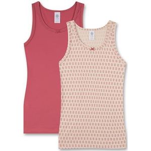 Sanetta Onderhemd voor meisjes, top, dubbelpak, biologisch katoen, Rosé, 152 cm