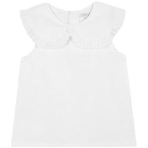 Gocco Mouwloos T-shirt met grote kraag voor meisjes, Optisch wit, 8 Jaren